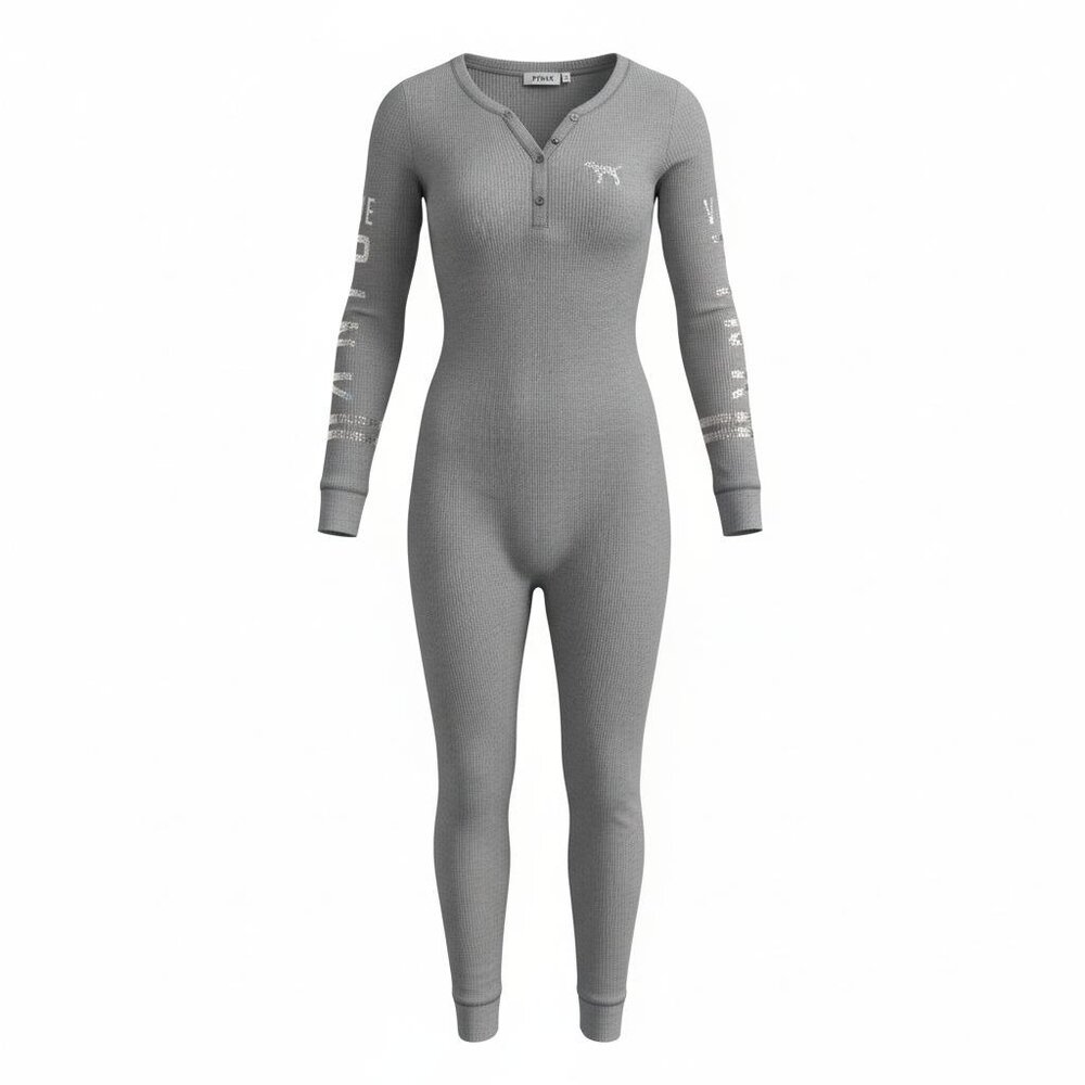 Victorias Secret PINK Love Pink One Piece S Onesie Bling Holographic Sequin 2014